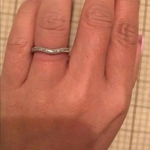 Genuine Diamond & 14k solid gold curve ring stack